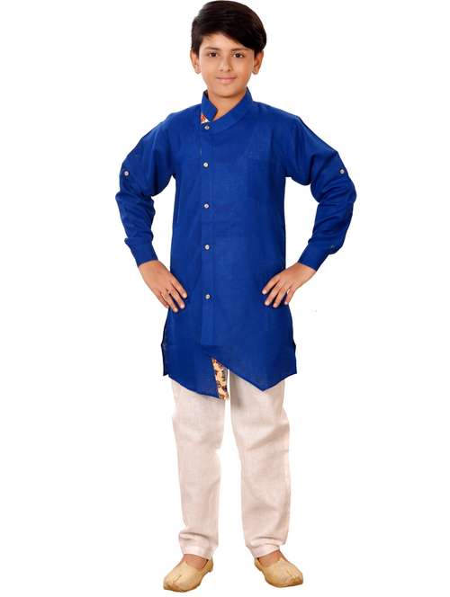 boys solid kurta pajama set - 20057550 -  Standard Image - 0
