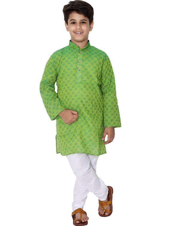 boys self design kurta pajama set