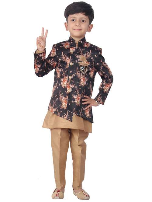 boys kurta pyjama with jacket - 20057683 - Standard Image - 0