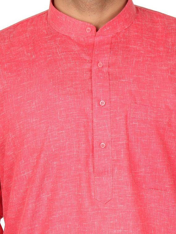 pink cotton blend kurta pyjama ethnic wear set - 20058626 - Standard Image - 3