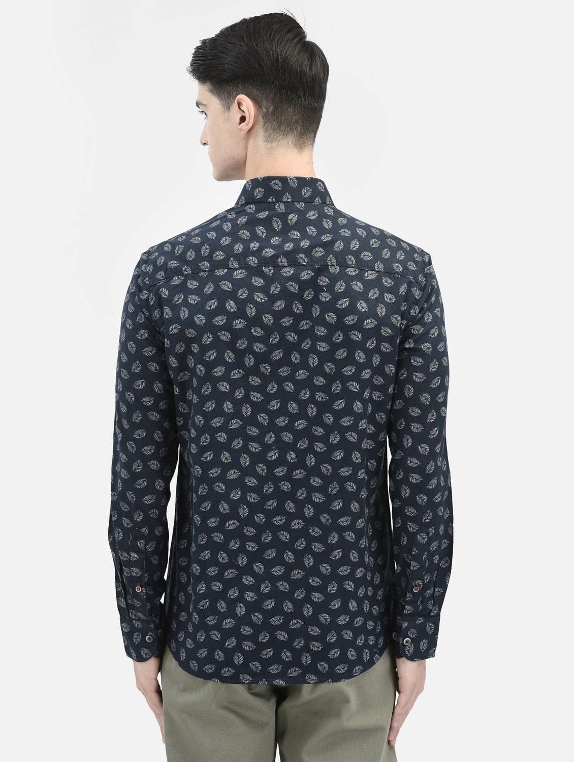mens leaf print casual shirt - 20059141 -  Standard Image - 3