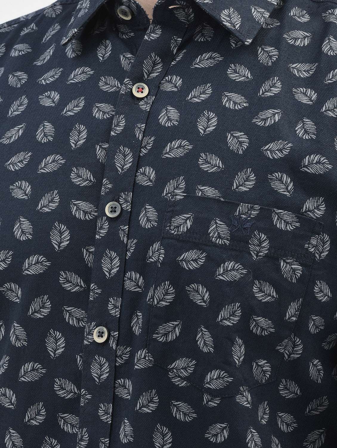 mens leaf print casual shirt - 20059141 -  Standard Image - 5