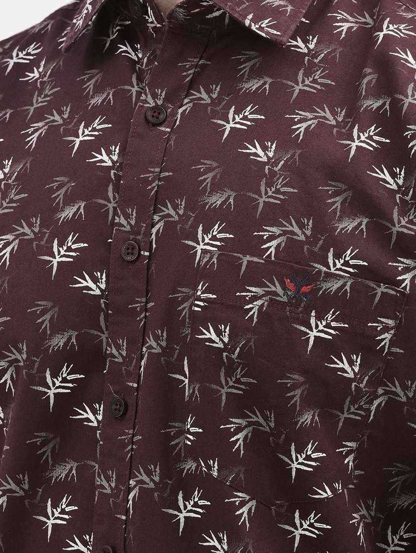 mens leaf print casual shirt - 20059162 -  Standard Image - 3
