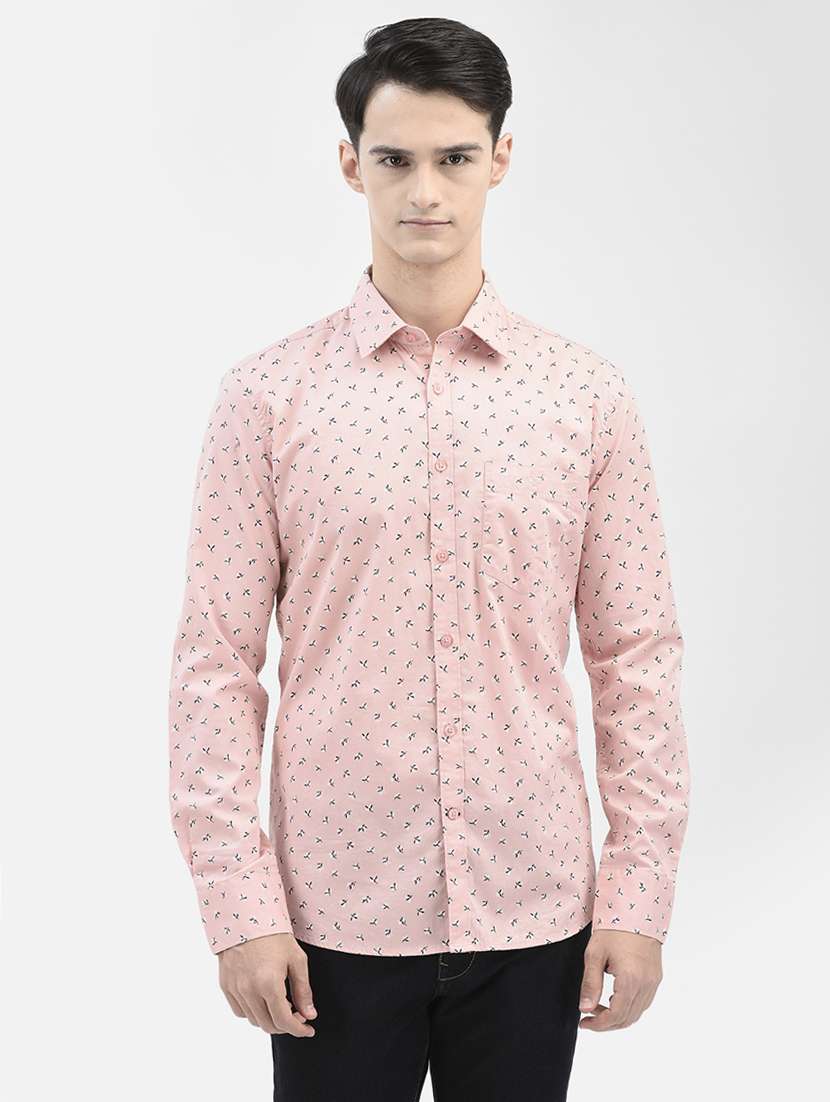 mens micro print casual shirt