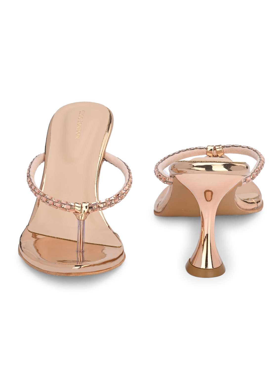 copper synthetic slip on sandals - 20059806 -  Standard Image - 5