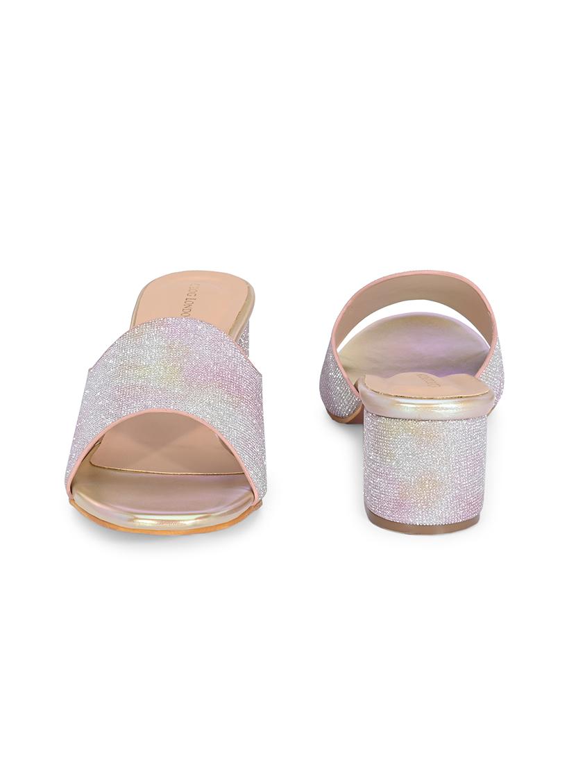 gold synthetic slip on sandals - 20059811 - Standard Image - 5