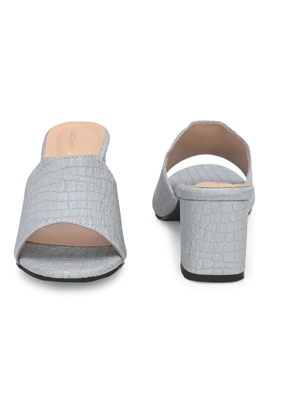 grey synthetic slip on sandals - 20059814 - Standard Image - 5