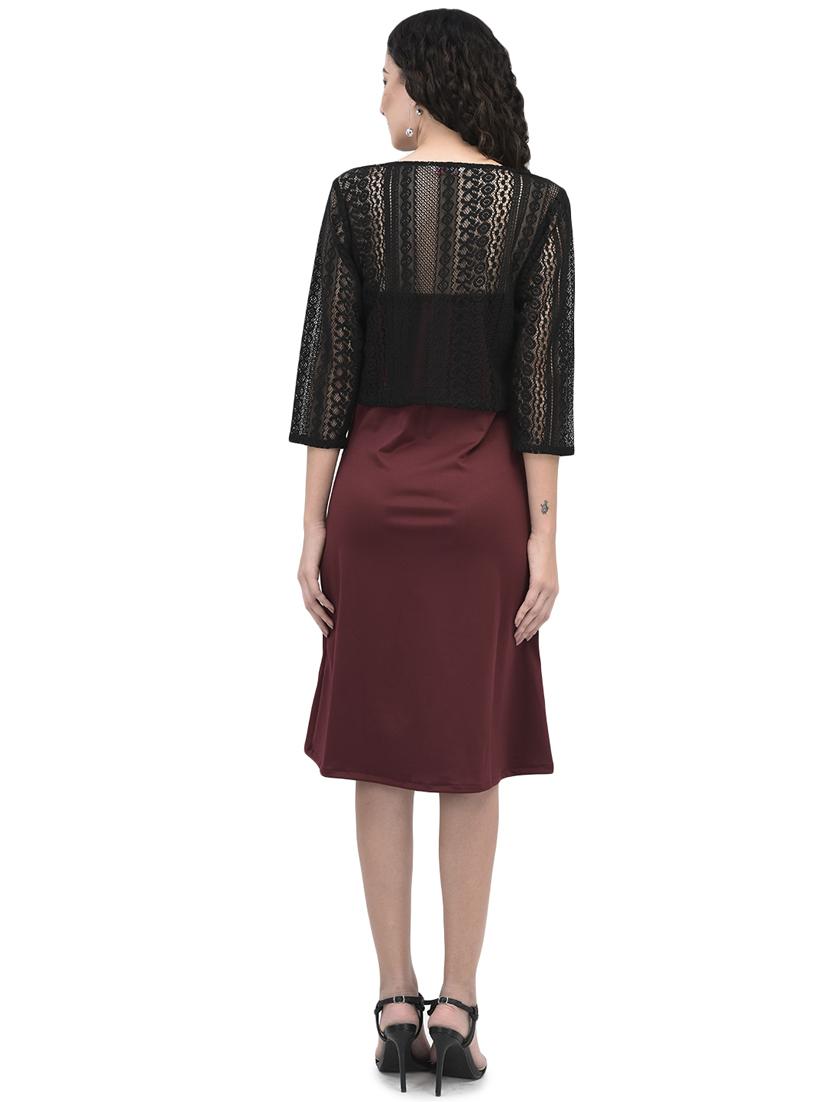 women's layered knee length dress - 20059961 - Standard Image - 3