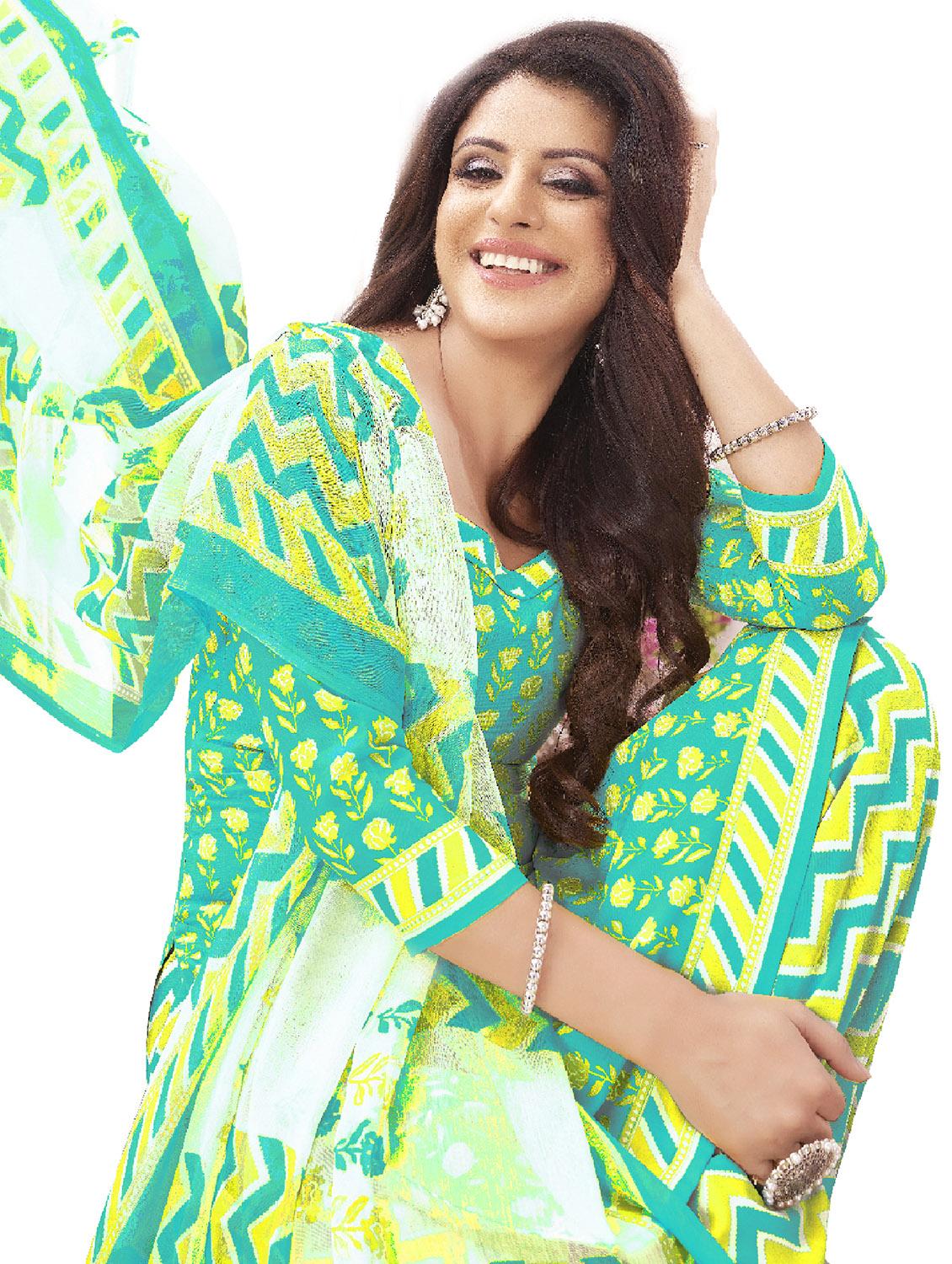 women printed unstitched suit set - 20059978 - Standard Image - 3