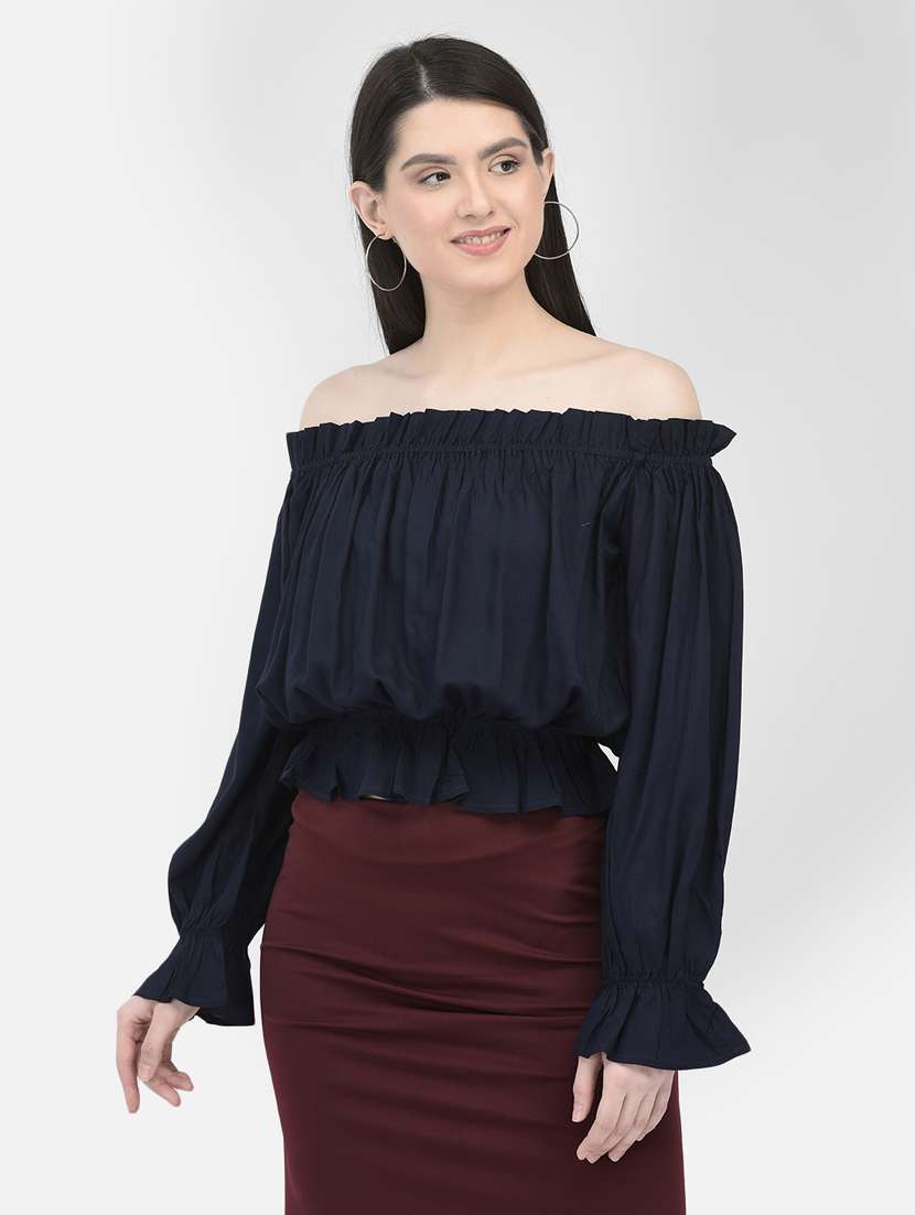 women's crop off shoulder top