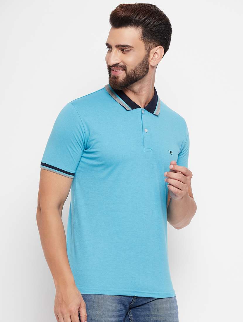 men's solid cotton polo t-shirt
