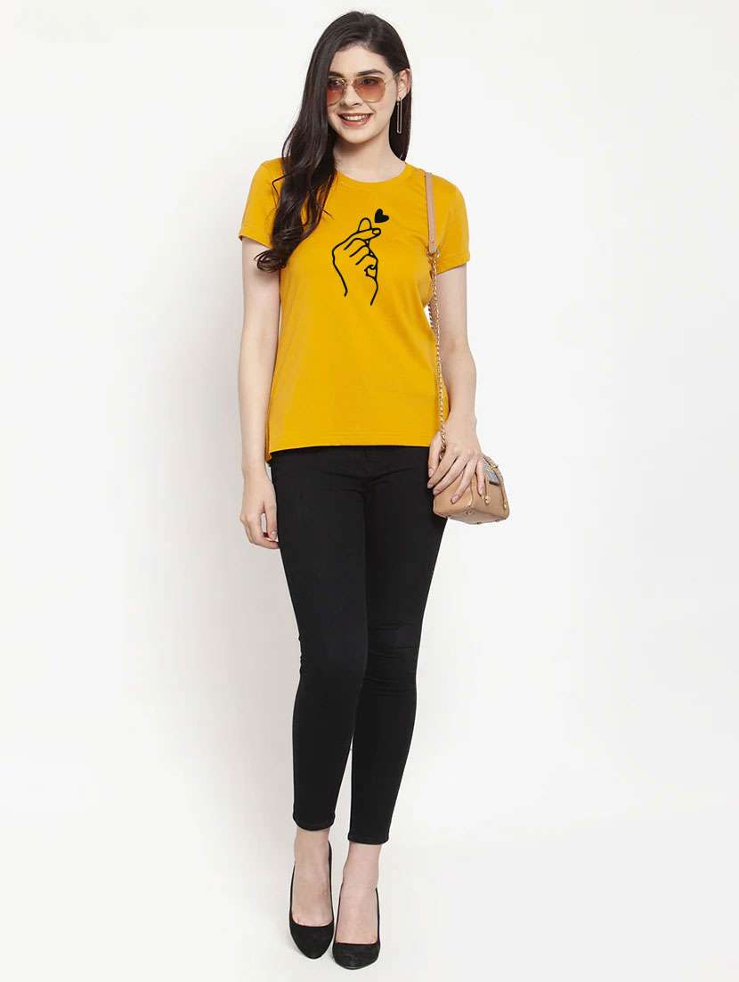 women's front print round neck t-shirt - 20060512 -  Standard Image - 3