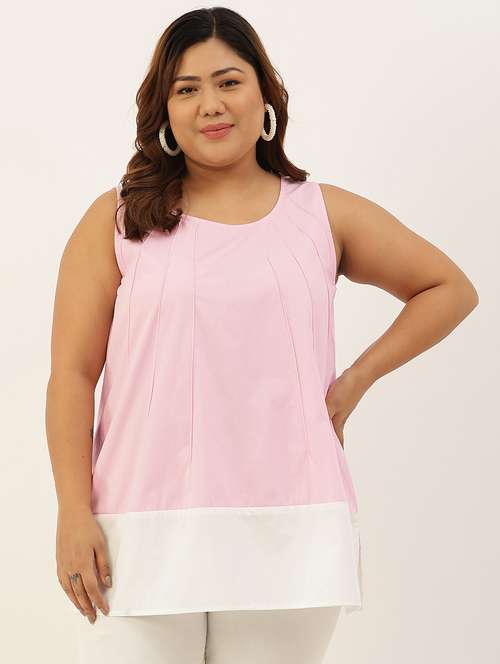 women's a line round neck top - 20061057 -  Standard Image - 0