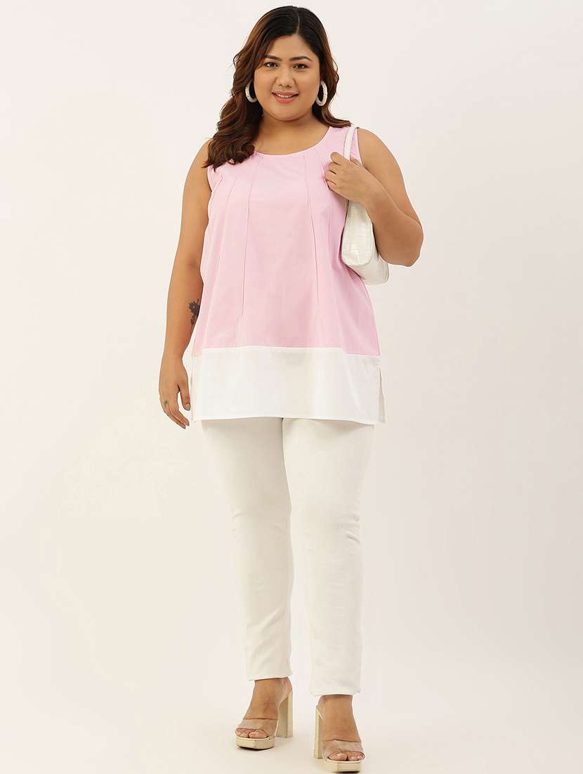 women's a line round neck top - 20061057 - Standard Image - 3