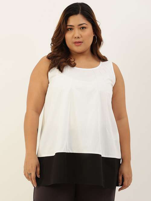 women's a line round neck top - 20061058 - Standard Image - 0