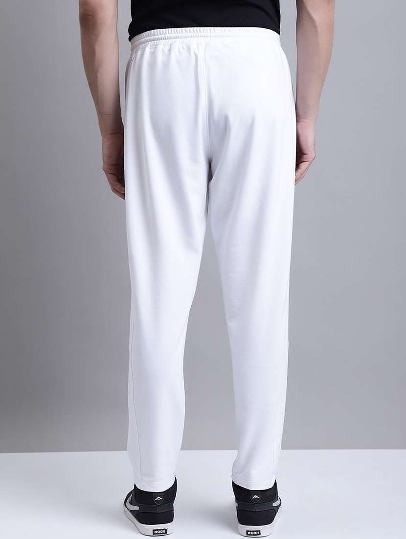 white cotton track pants - 20064058 -  Standard Image - 3