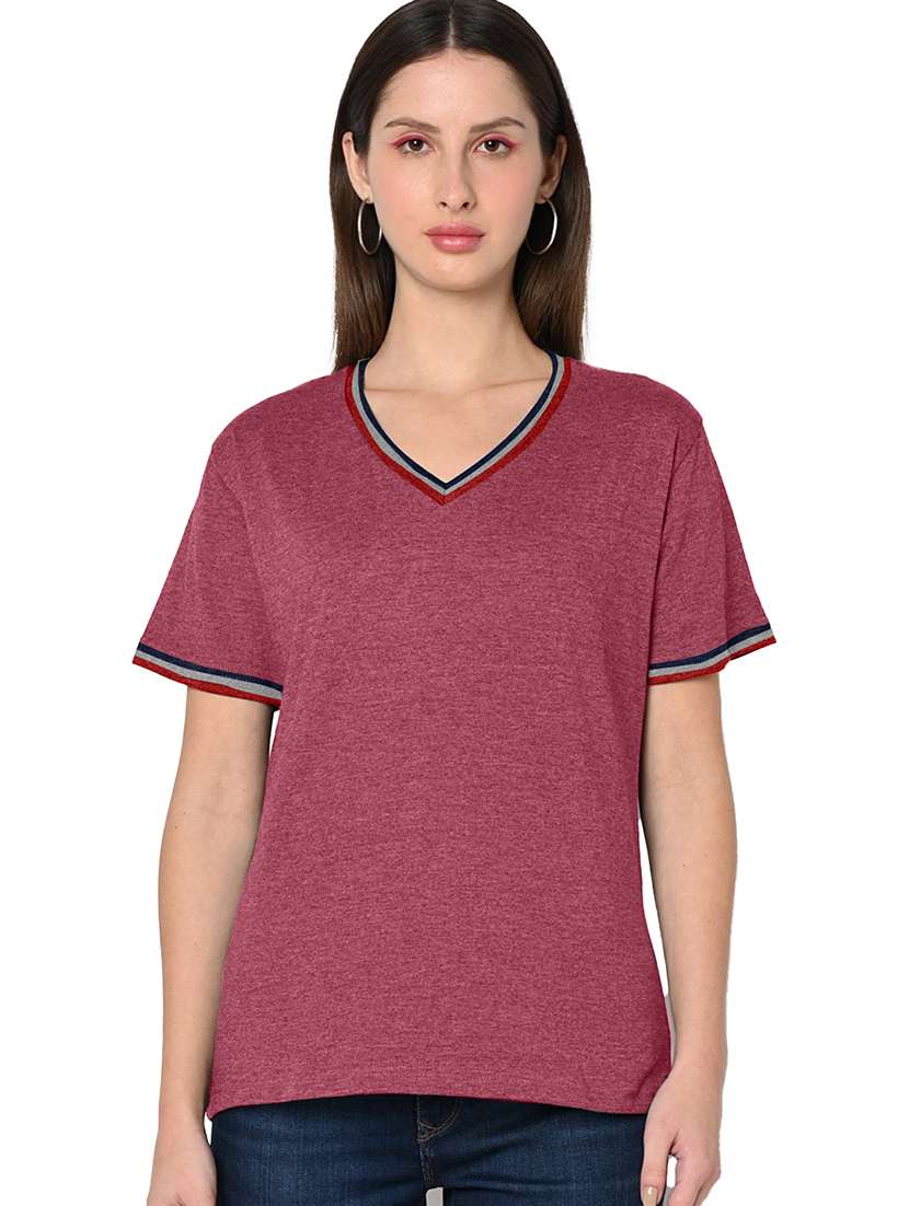 solid cotton blend regular t-shirt - 20067557 -  Zoom Image - 0