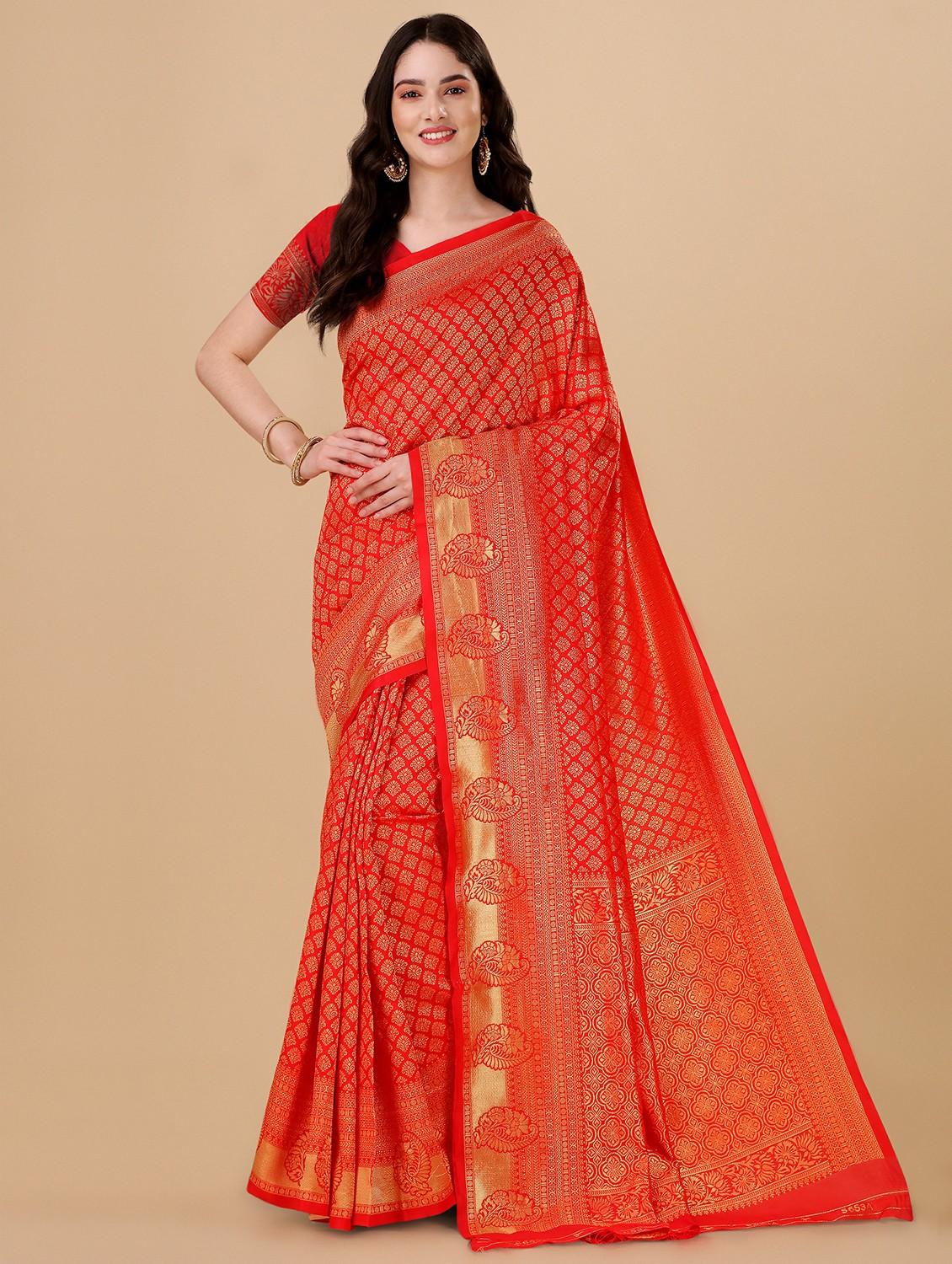 self design zari work banarasi saree - 20067726 -  Zoom Image - 0