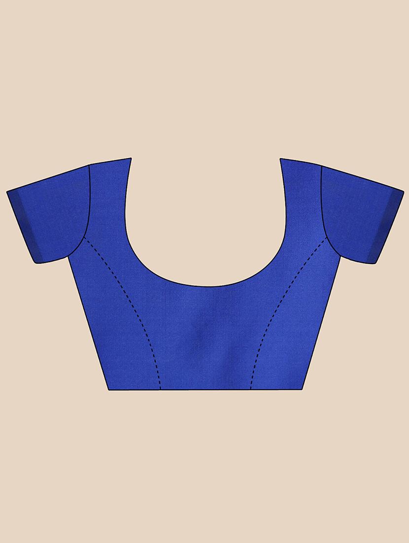 blue banarasi saree with blouse - 20067733 - Standard Image - 3