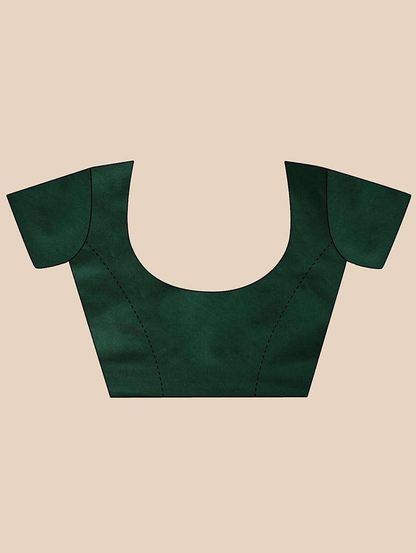 green banarasi saree with blouse - 20067735 - Standard Image - 3