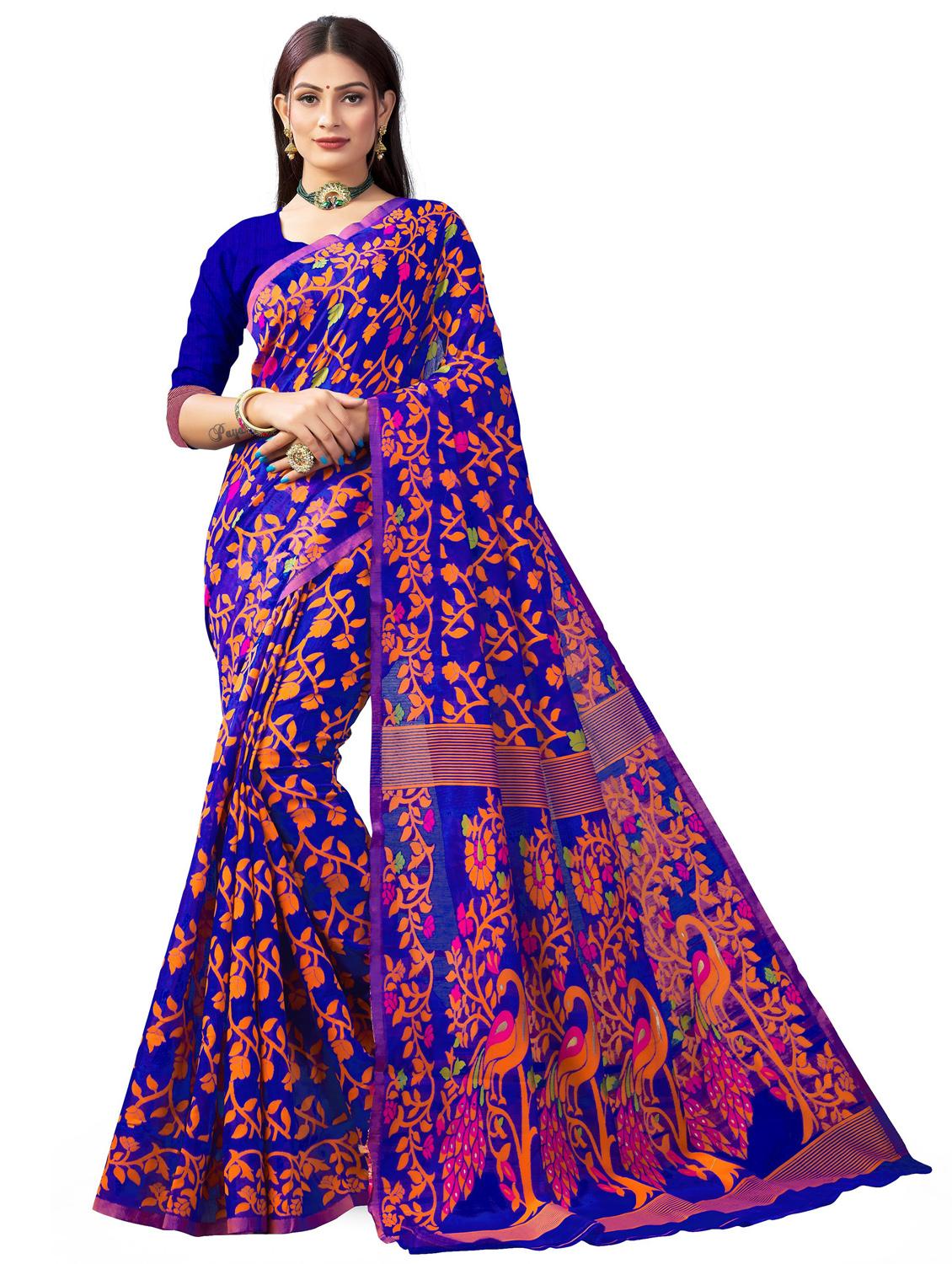 blue banarasi saree - 20067977 -  Zoom Image - 0