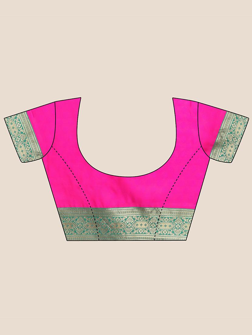 pink silk banarasi saree with blouse - 20068028 - Standard Image - 3