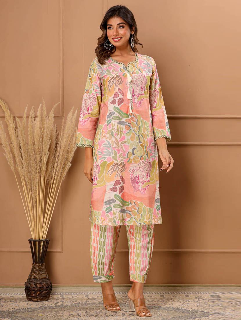 printed kurta pant set  - 20068442 -  Zoom Image - 0