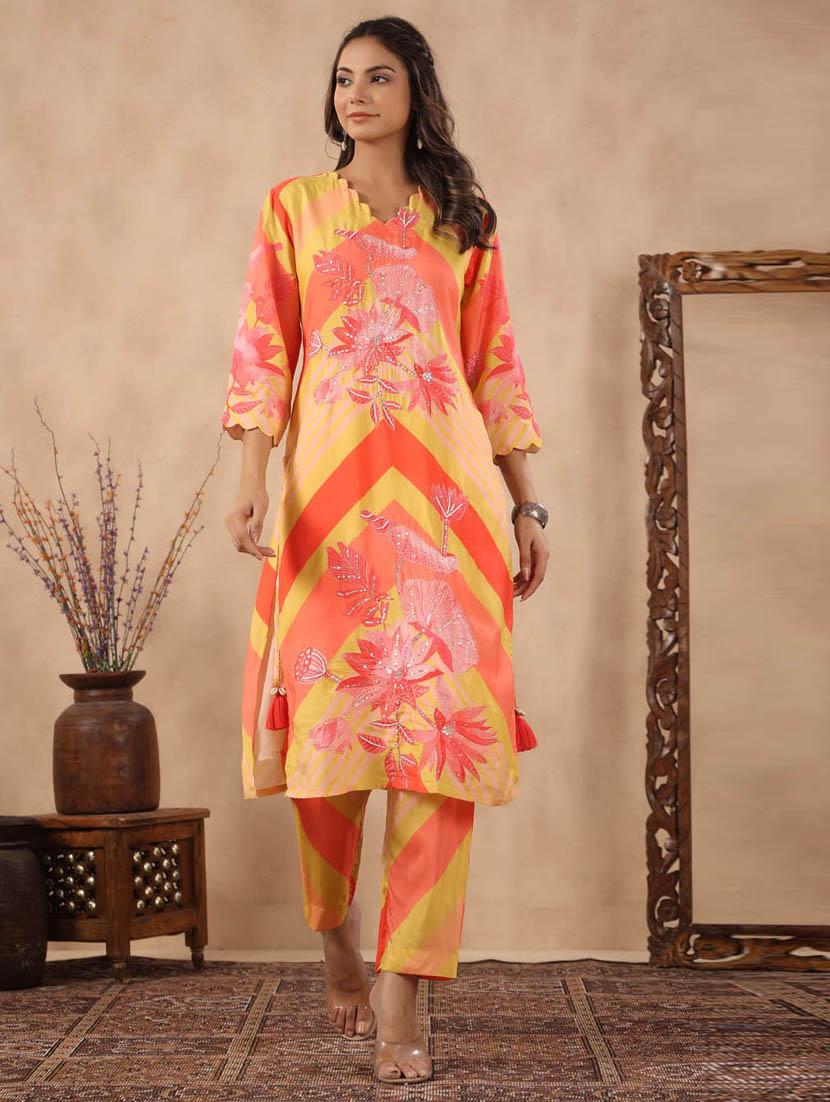 printed kurta pant set - 20068447 - Standard Image - 3