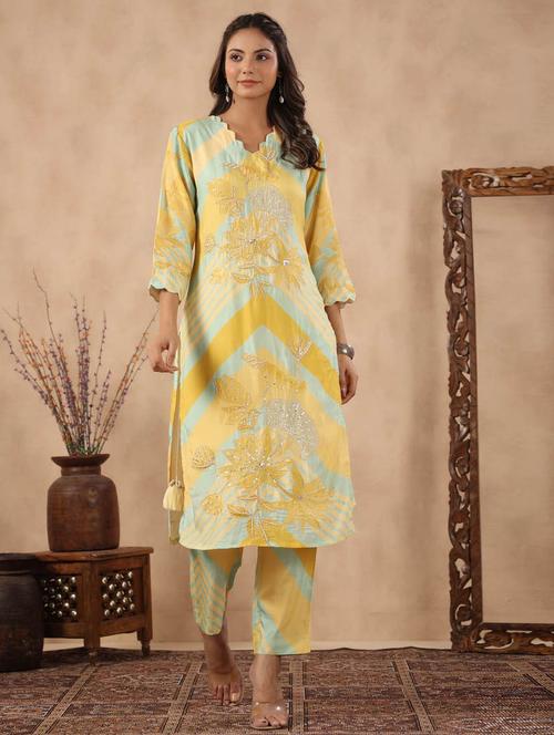 printed kurta pant set - 20068449 - Standard Image - 0