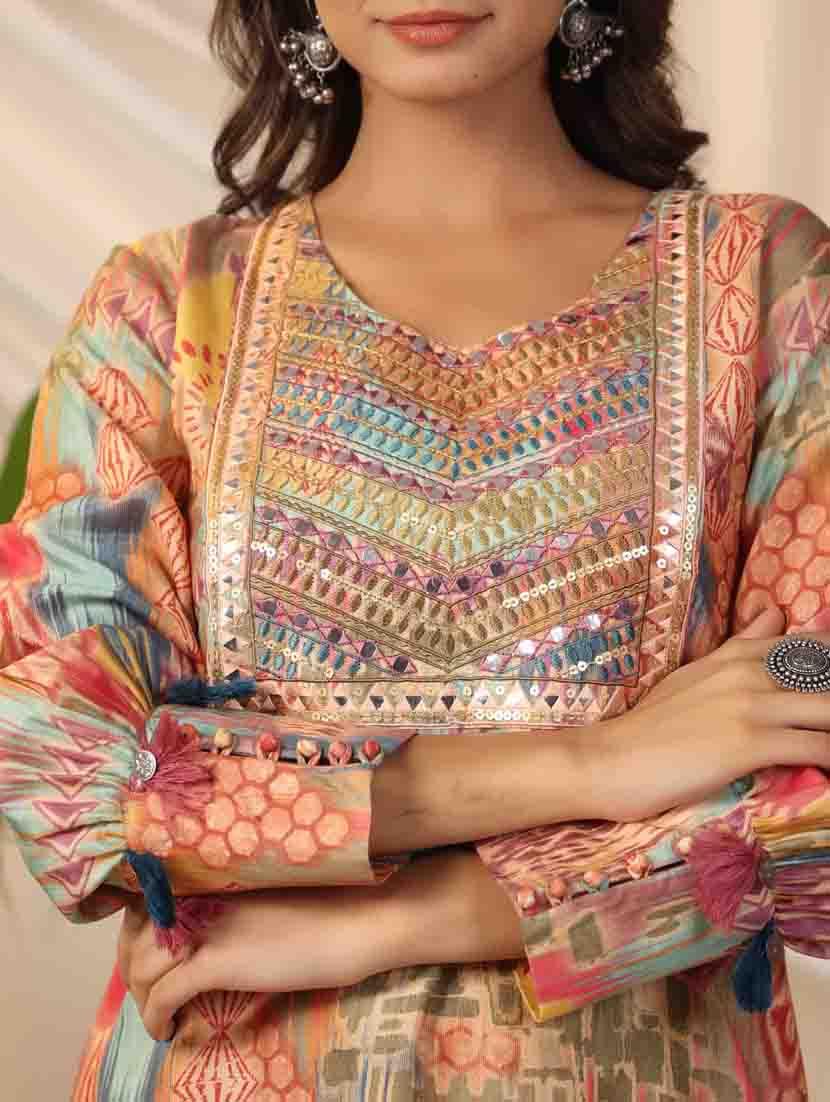 printed kurta pant set - 20068471 - Standard Image - 5