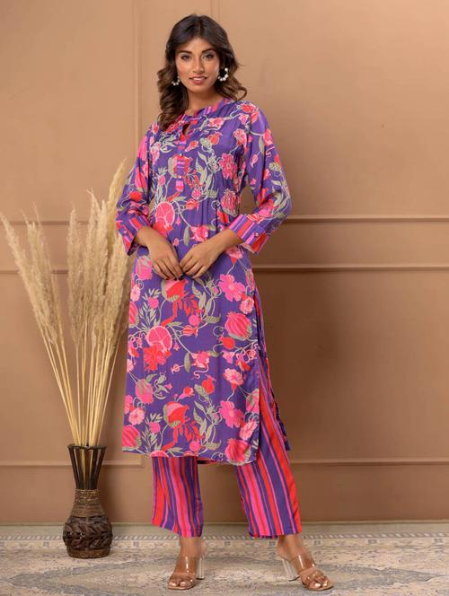 printed kurta pant set - 20068477 - Standard Image - 0