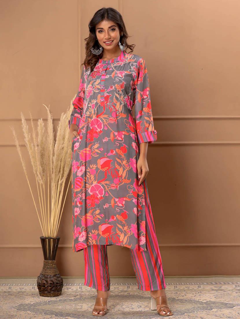 printed kurta pant set - 20068478 -  Zoom Image - 0