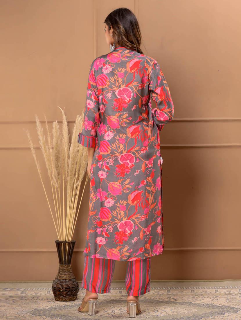 printed kurta pant set - 20068478 - Standard Image - 3