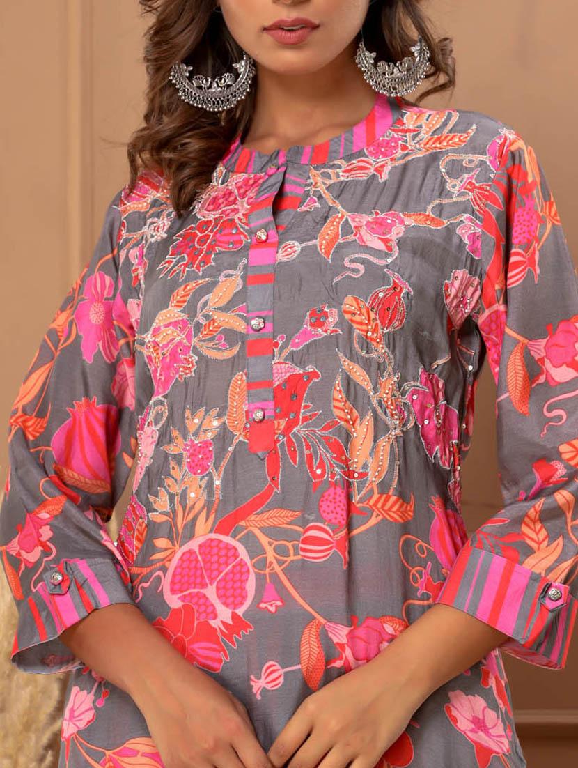 printed kurta pant set - 20068478 - Standard Image - 5