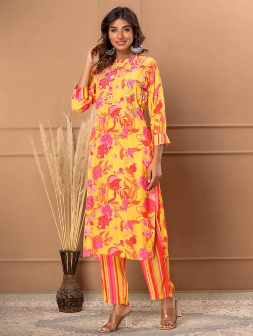 printed kurta pant set - 20068479 -  Standard Image - 0