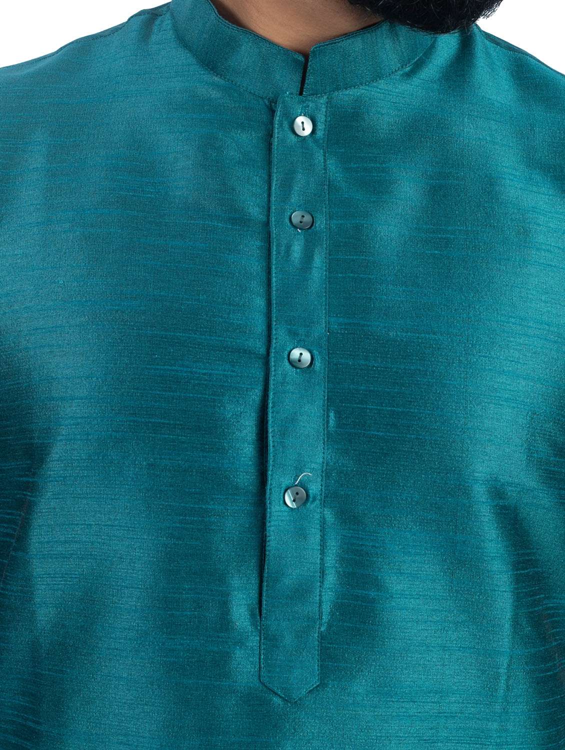 men mandarin neck solid kurta churidar set - 20068688 - Standard Image - 3