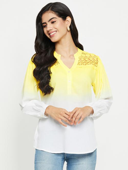 women's straight mandarin neck top - 20068944 - Standard Image - 0