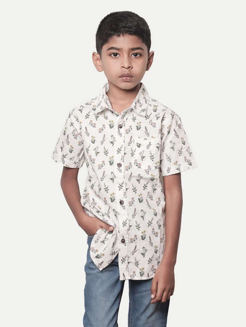 boys printed cotton shirt