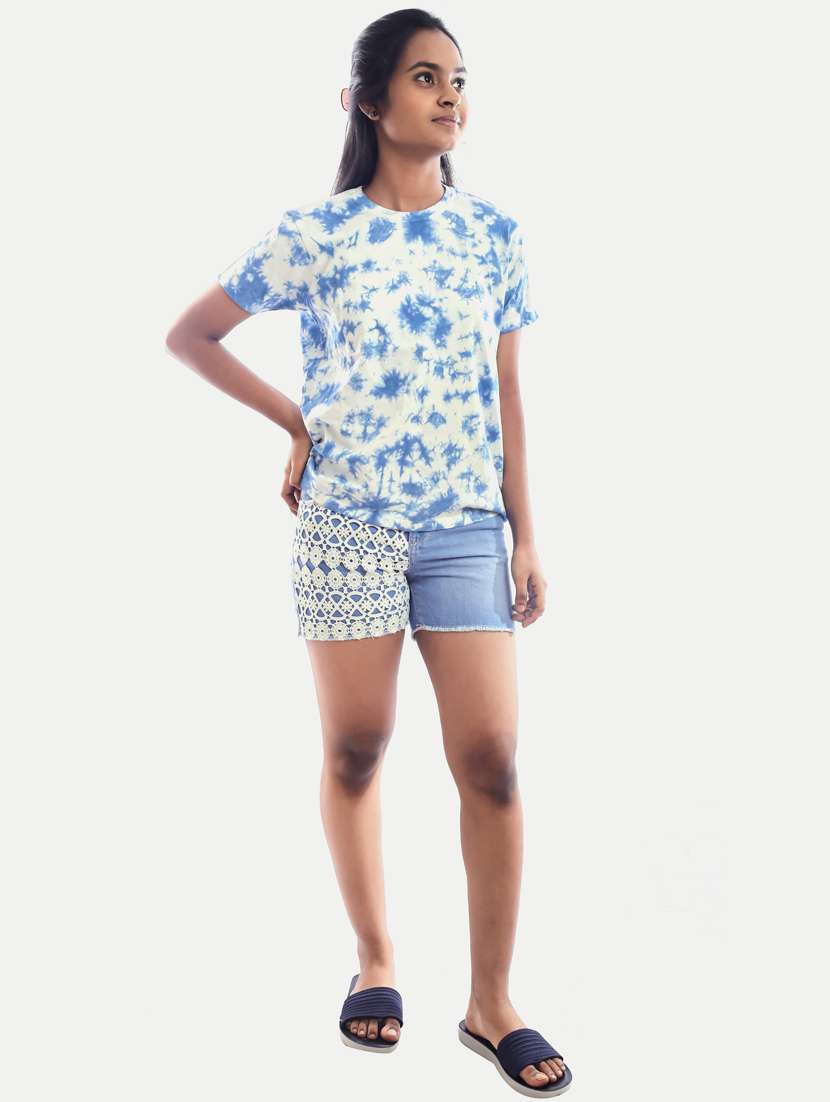 blue cotton tee - 20069409 - Standard Image - 3