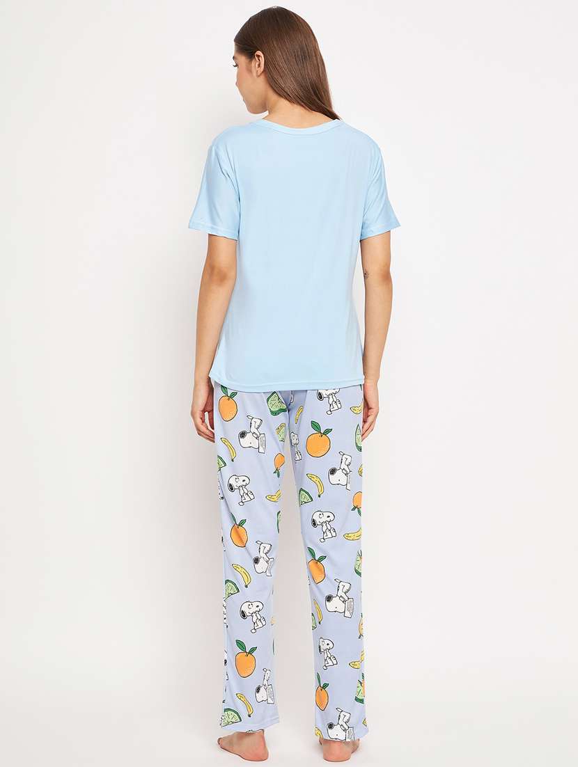 round neck printed nightwear pyjama set  - 20069876 -  Standard Image - 3