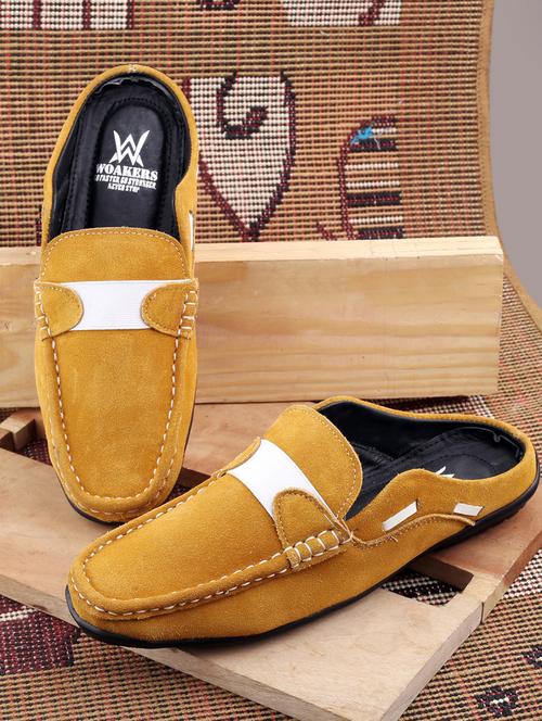 tan solid slip-on mules - 20070544 - Standard Image - 0