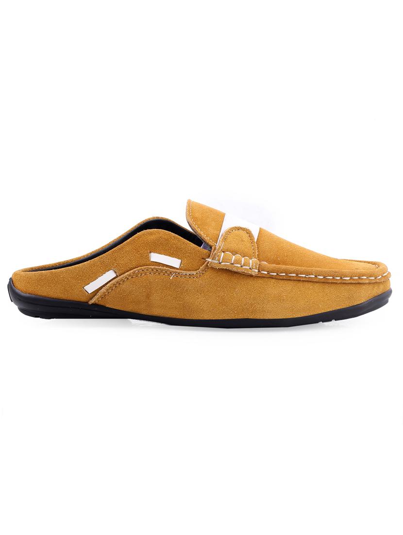 tan solid slip-on mules - 20070544 - Standard Image - 3