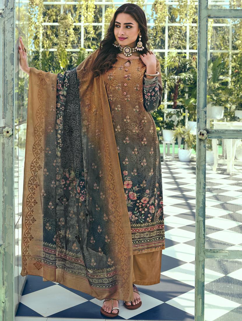 printed cotton unstitched suit set - 20072422 -  Zoom Image - 0