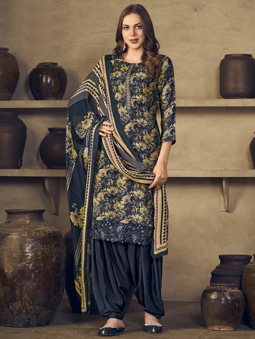 floral printed unstitched salwar suit - 20072440 -  Standard Image - 0
