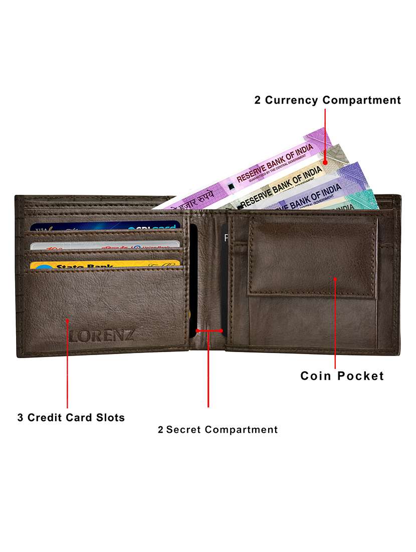 brown leatherette wallet - 20072463 - Standard Image - 3