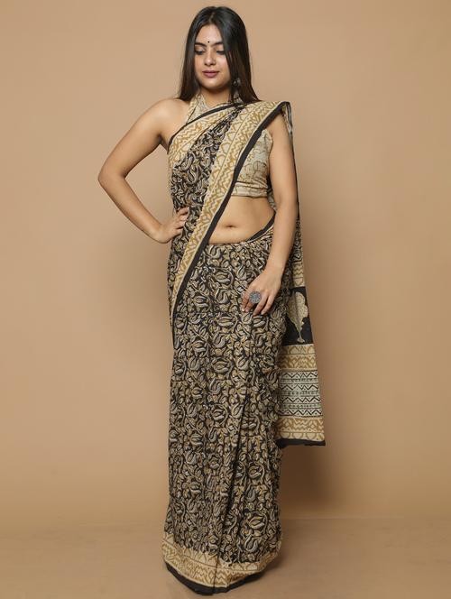 printed saree with blouse piece - 20078193 -  Standard Image - 0