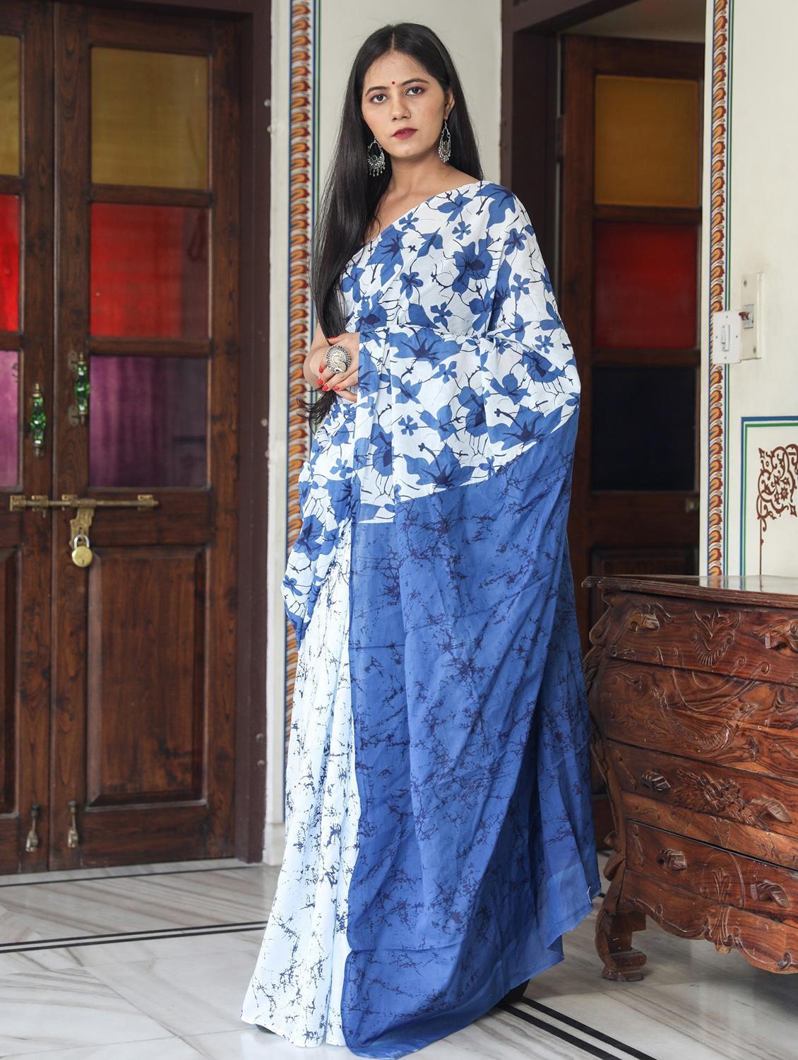 printed saree with blouse piece - 20078234 -  Zoom Image - 0
