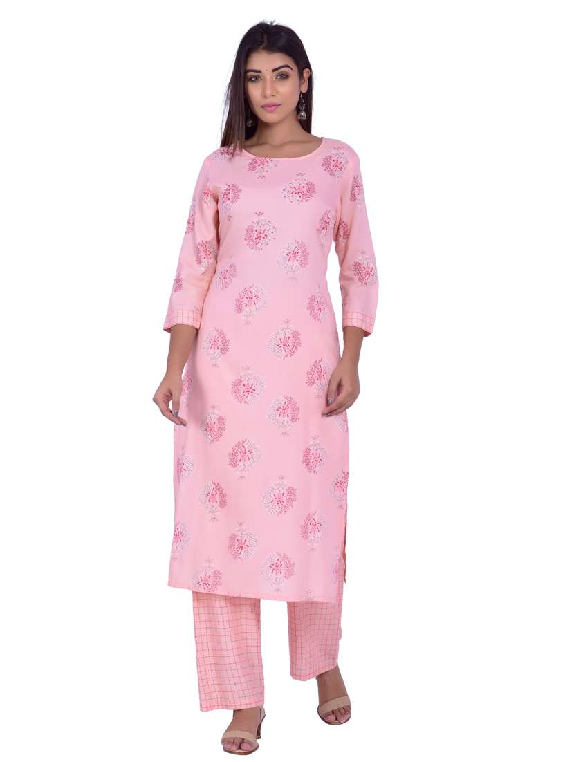 round neck kurta palazzo set