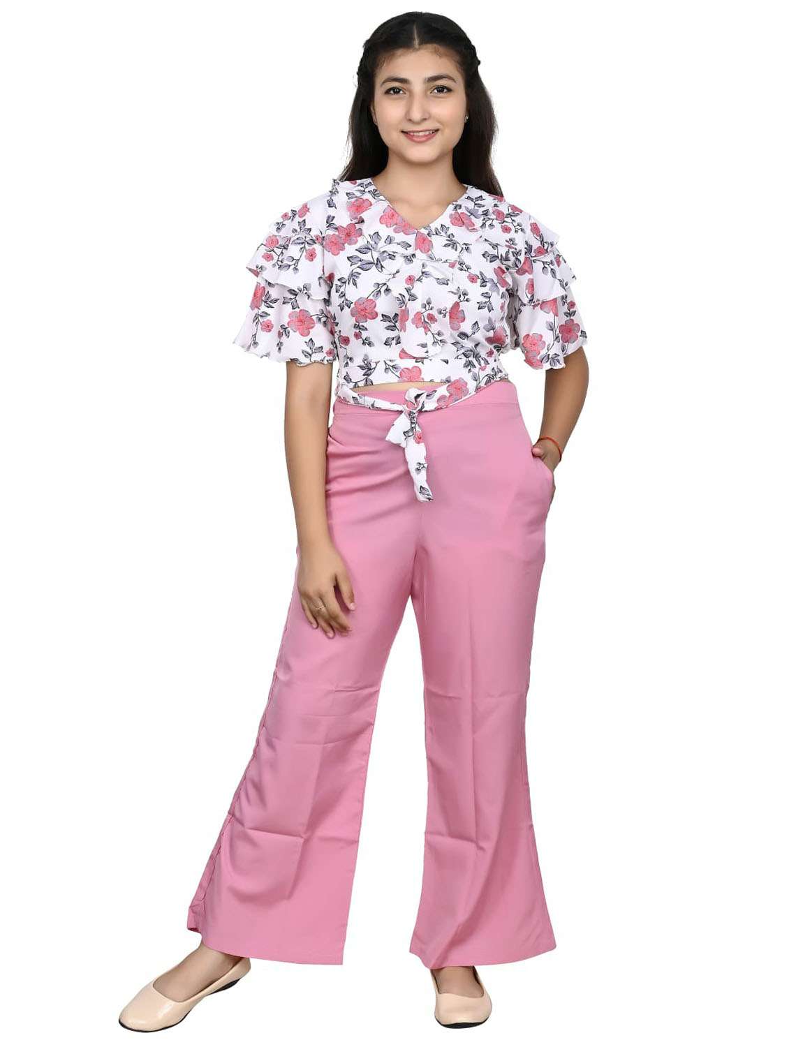 multi colored printed twin sets 