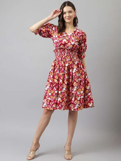 women's fit & flare floral dress - 20083133 -  Standard Image - 0